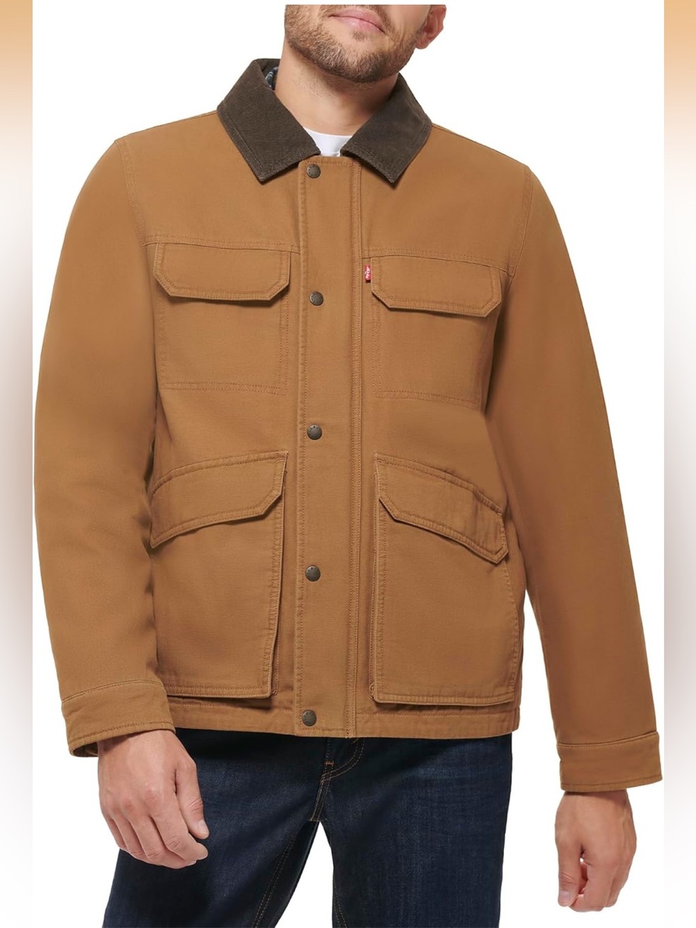 Levi's | Brown Canvas Field Jacket with Dark Corduroy Collar